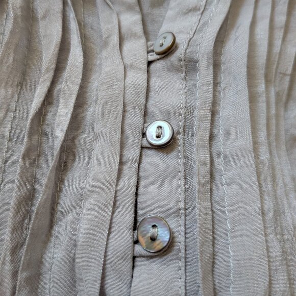 Solitaire White Diamonds Silk & Cotton Blouse Size Small - Picture 9 of 14